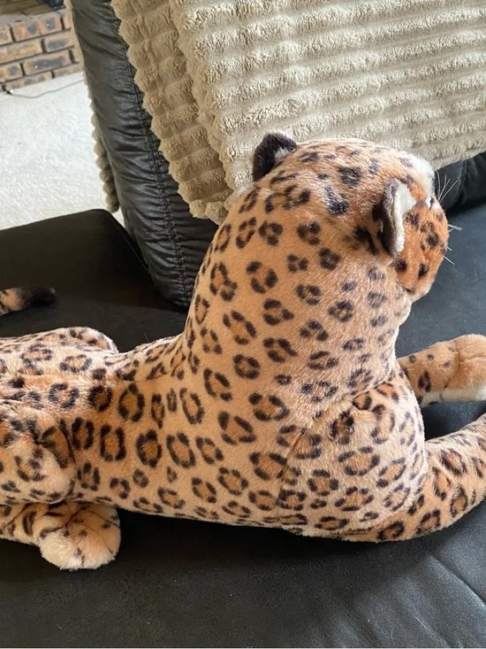 Plush Leopard Cuddly Toy - Tan & Brown Spotted Stuffed Animal - Picture 5 of 8